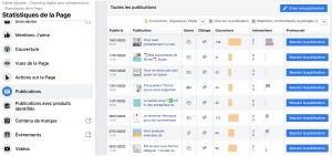 Statistiques "Publications" dans Facebook